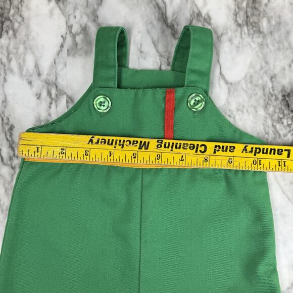 Vintage 70s Baby Boy Overalls 24 mo Green Bright Button Snap Closures Toddler - Picture 4 of 6